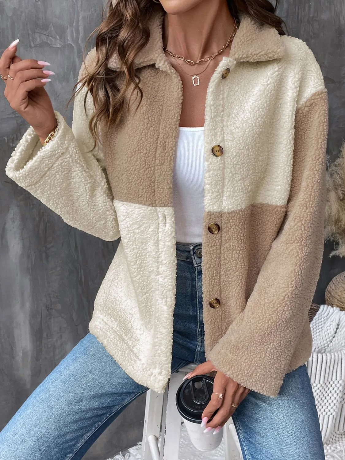 Warm And Cozy Color Block Jacket