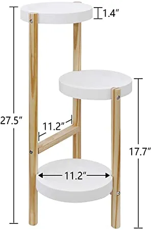 Welland Pine 3 Tier Corner Plant Stand Tall Indoor Plant Holders Plant Display Rack for Home Garden - Retails $75 