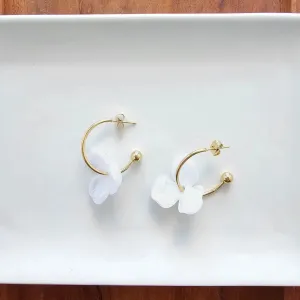 White Flower Magnolia Hoops