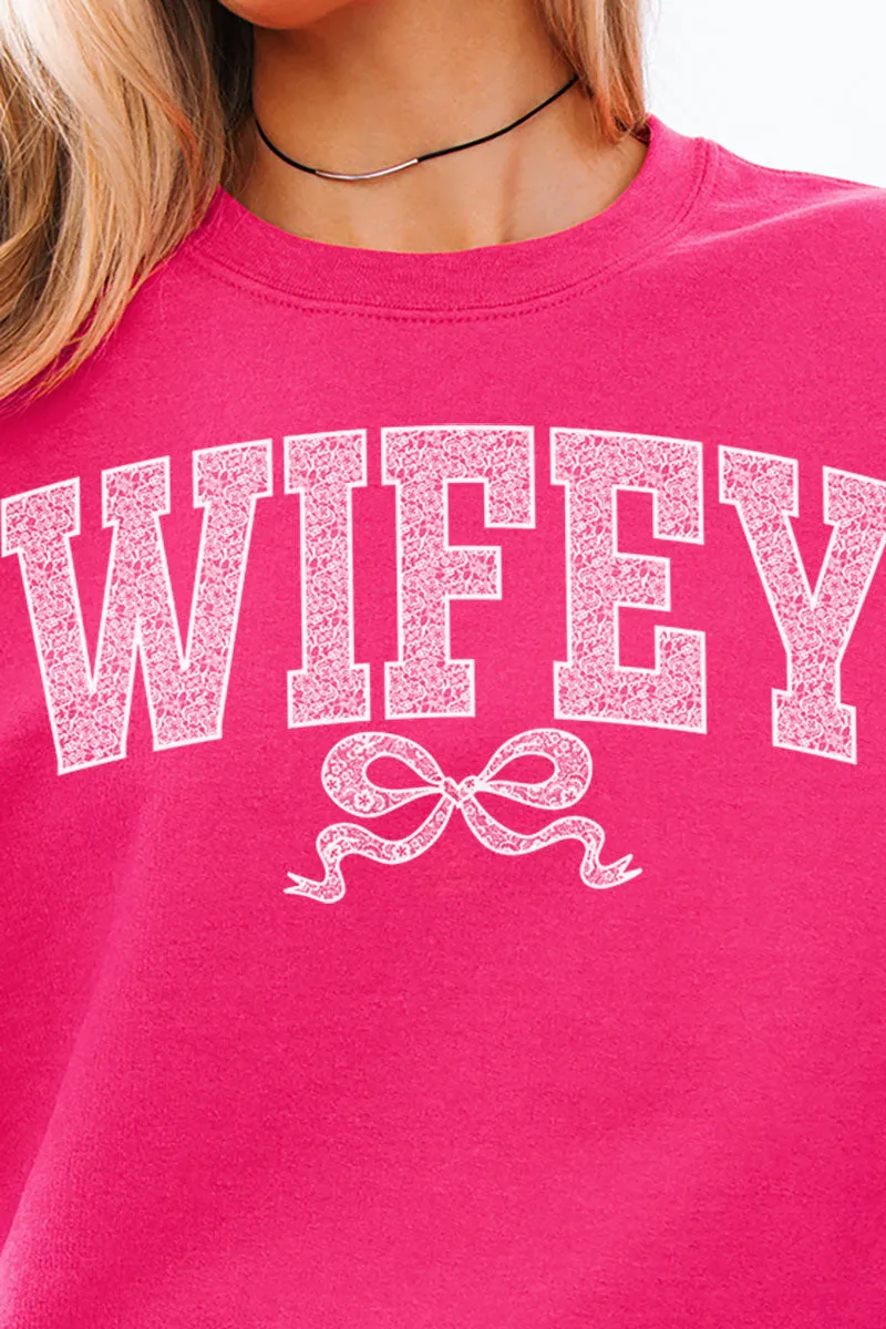 White Lace Wifey Unisex NuBlend Crew Sweatshirt