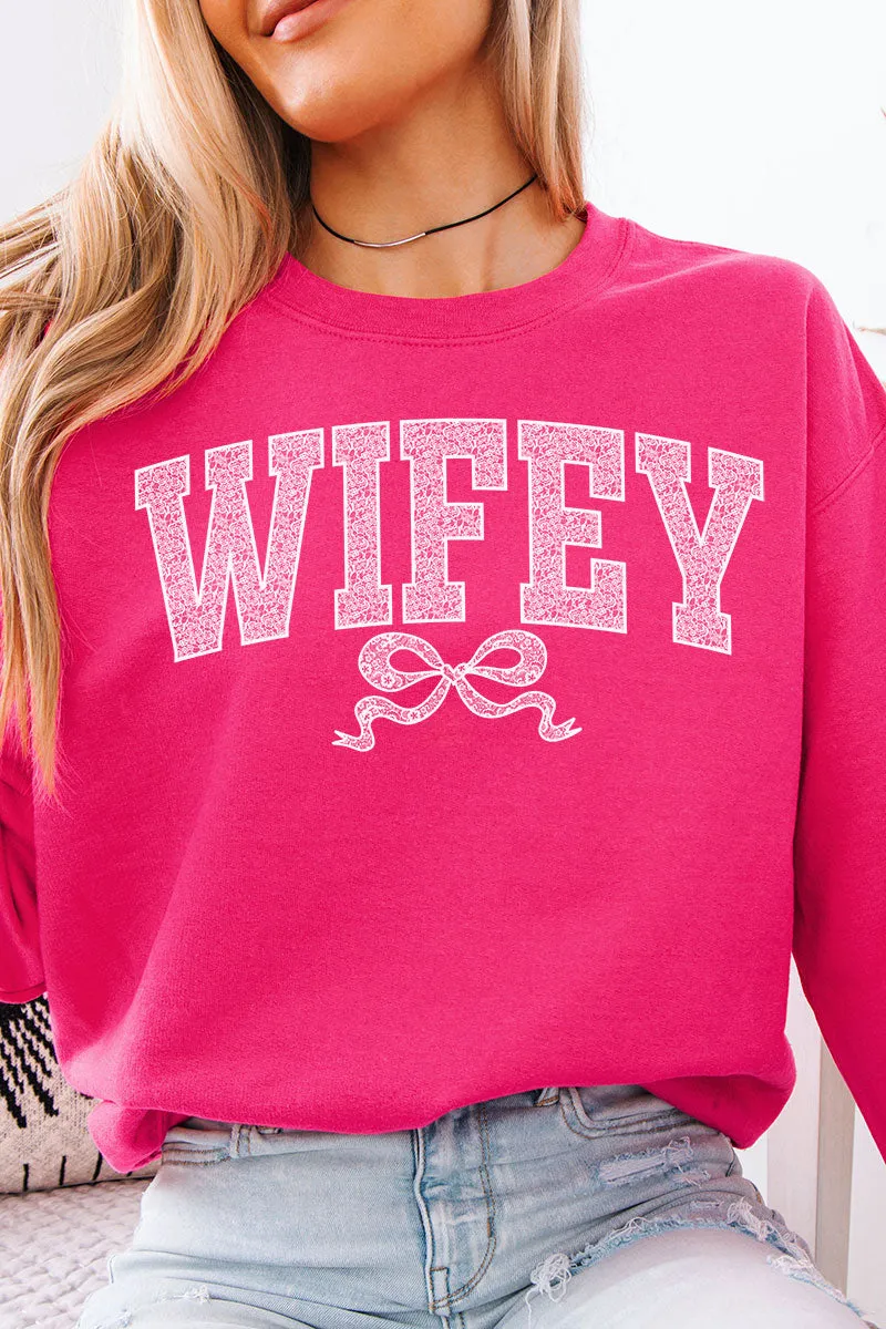 White Lace Wifey Unisex NuBlend Crew Sweatshirt