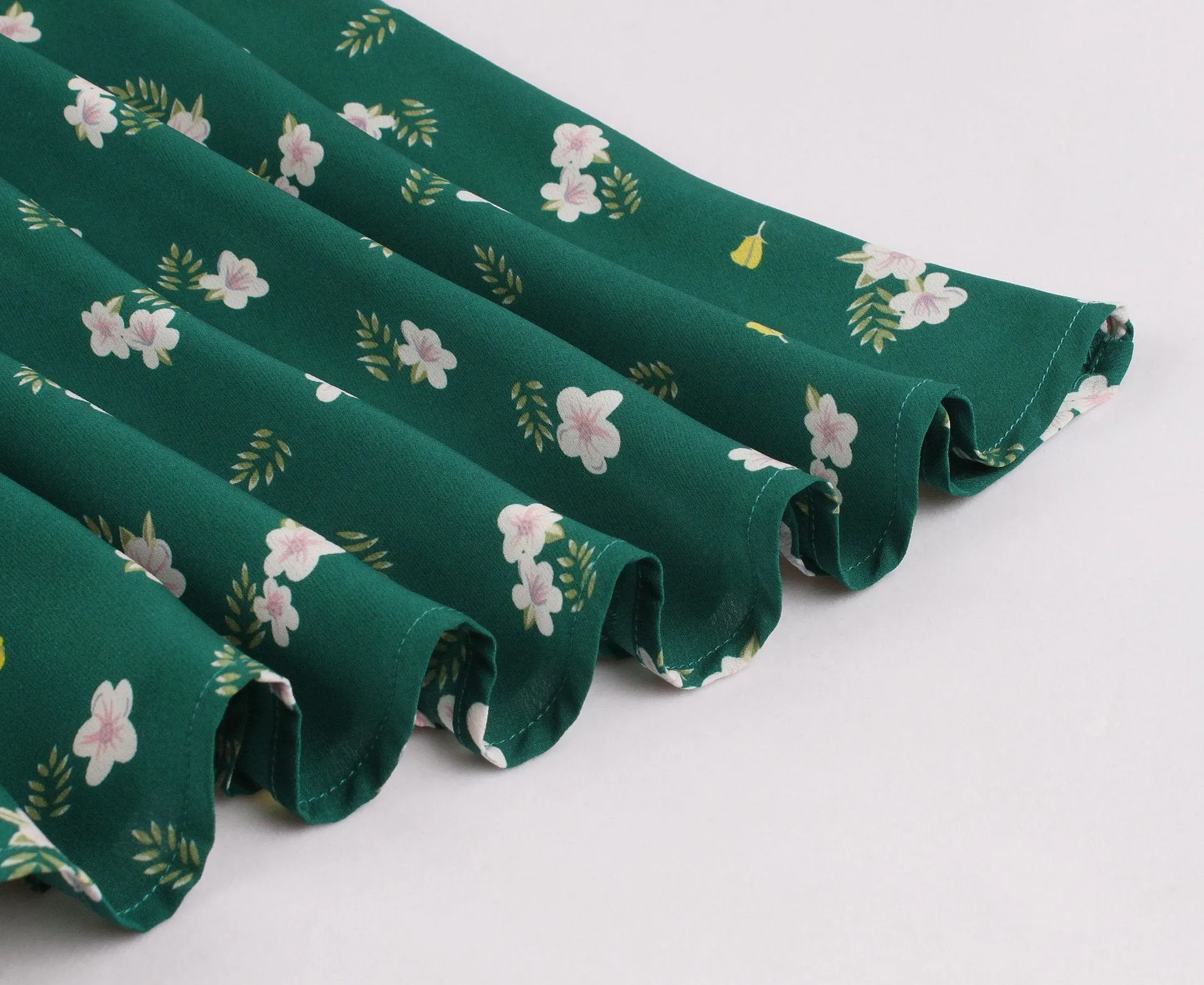 Women Turnover Colloar Floral Retro Dresses