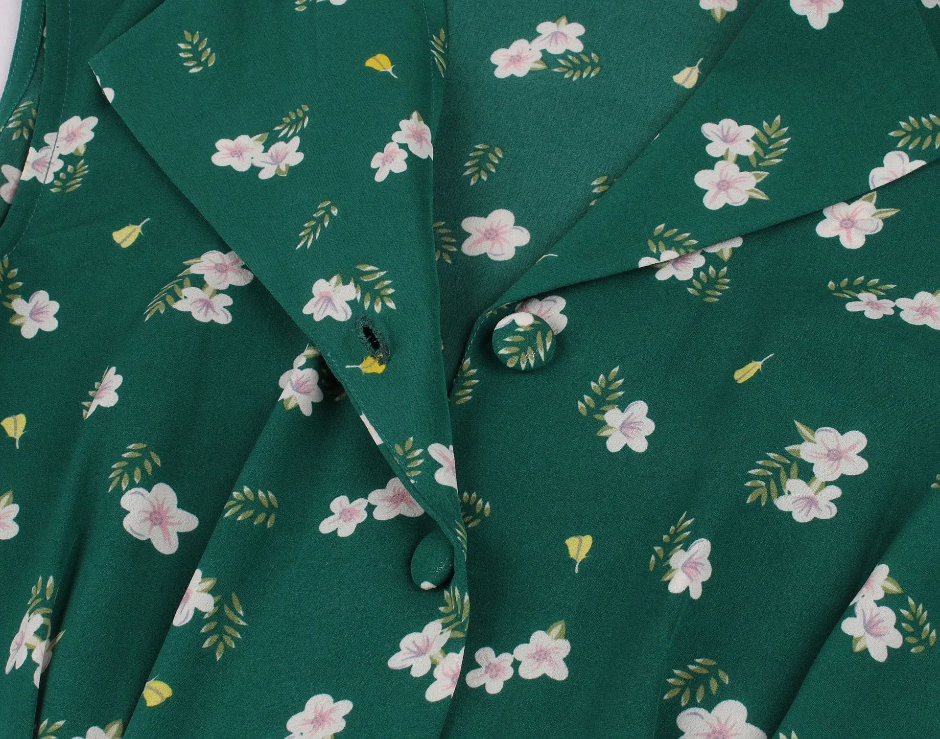 Women Turnover Colloar Floral Retro Dresses
