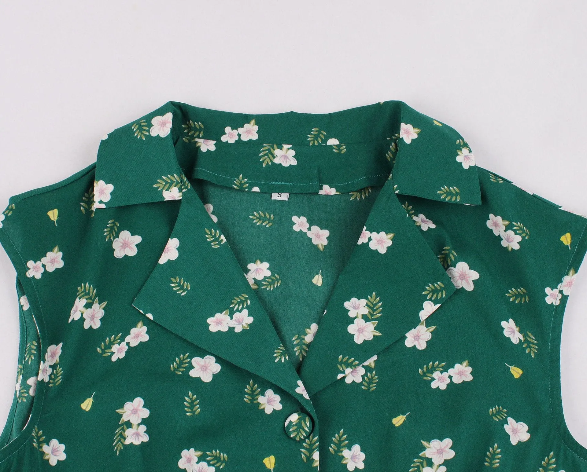 Women Turnover Colloar Floral Retro Dresses
