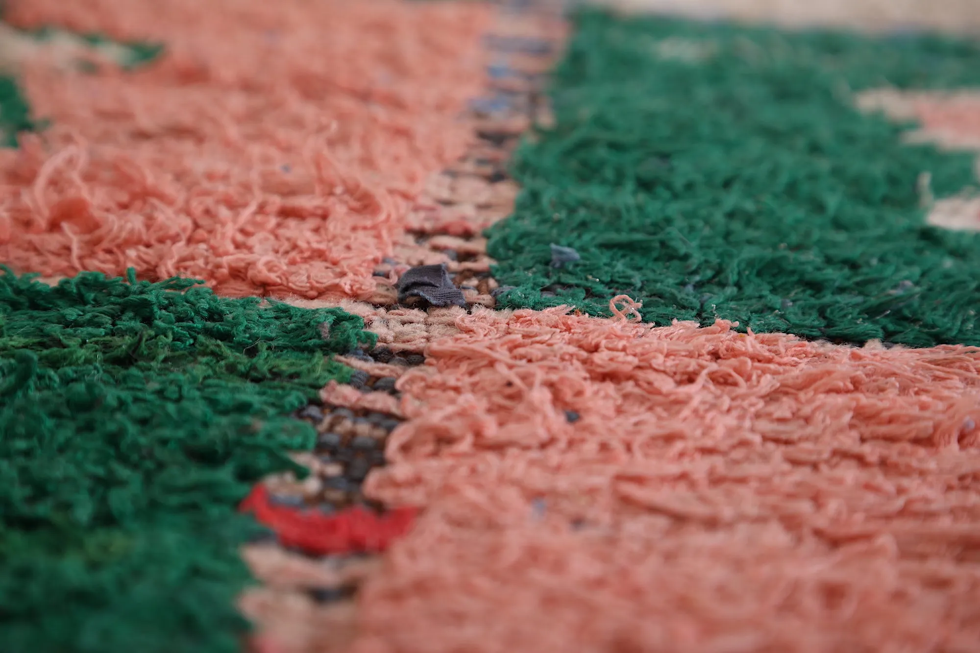 Wool Moroccan Rug 2.6 x 6.2 FT - Vibrant Patchwork Design
