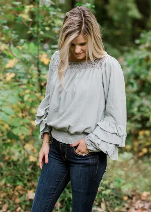 X Sea Foam Open Work Trim Top